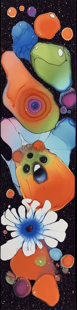 Free abstract bookmark featuring a nervous orange cell